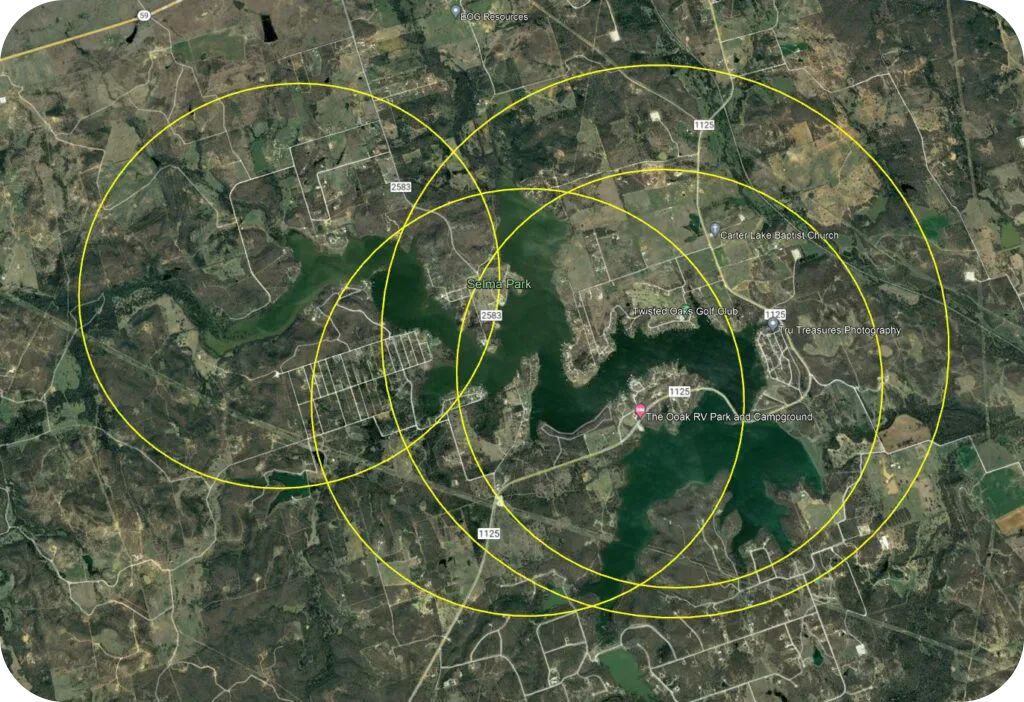 Lakeside Connection coverage map for the Lake Amon G Carter area